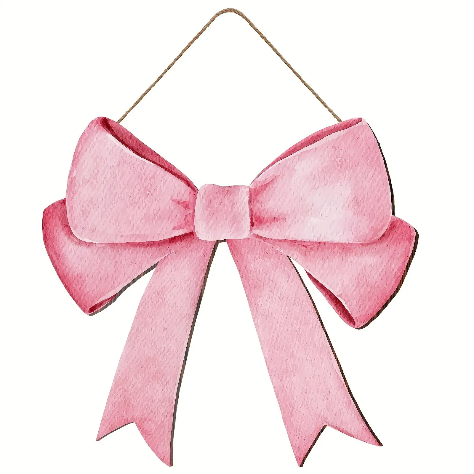 Wooden Watercolor Bow Decorative Wall Art Decor, Cute Simple Door Sign for Home Apartment Bedroom Indoor Porch Decoration, Creative Home Decor, Hanging Decor, Door Decorations