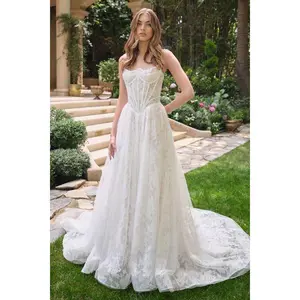 Andrea and Leo -WL069 Scoop Neck A-line Bridal Gown