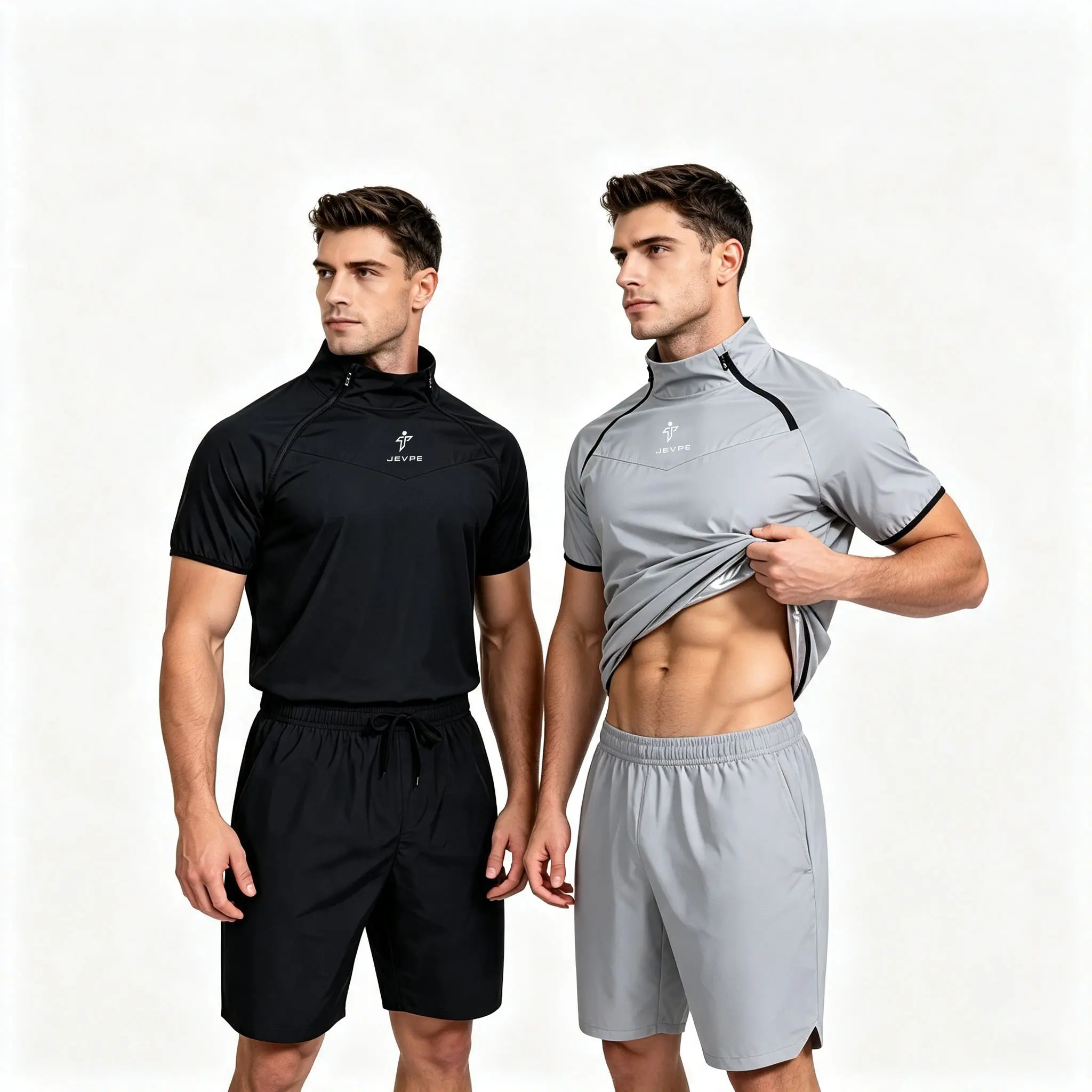 JEVPE Unisex Sauna Suit Sweat Training Set - Fitness Workout Jacket & Pants for Boxing, Running, Gym, and Outdoor Sports, Suitable for Women Men