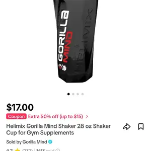 Helix Gorilla Mind Shaker 28 oz Shaker Cup for Gym Supplements - Buy 4 Get 1 Coupon - $17.00 - Drinkware, Tumbler