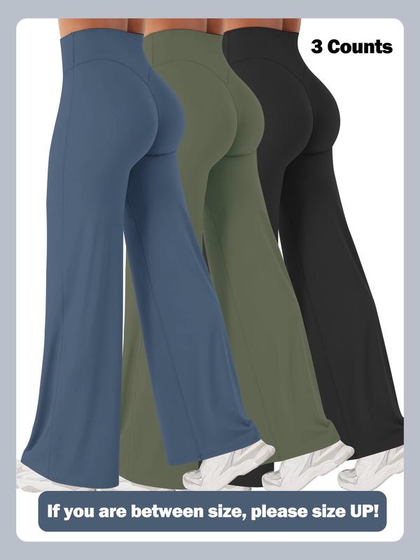 30" Inseam Loose-Fit Casual Straight Leg Yoga Pants for Women (Fits Heights 5'2"–5'4"), High-Waisted Stretchy Buttery Soft Athleisure Style Bottoms for Gym, Workouts and Yoga, No-Front-Seam Design