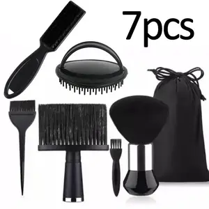 7-piece hair brush set, soft hair brush neck duster, professional women's men's neck and face dusting brush, hairdressing cutting cleaning brush, barber shaving cleaning brush, for barber salon hair styling barber tools