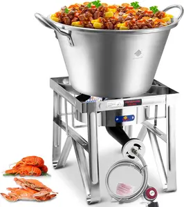 ARC Stainless Steel Mexican Cazo Para Carnitas With 200,000 BTU Propane Stove,Great for Carnitas, Braising, Seafood Boiling, Inoxidable Wok comal Fry,For Outdoor Cooking (69QT)