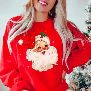Retro Santa Christmas Sweatshirt, Vintage Santa Christmas Shirt, Retro Style Christmas Crewneck, Vintage Christmas Shirt, Christmas Gift for Her, Santa Christmas Sweater can be worn with a raincoat