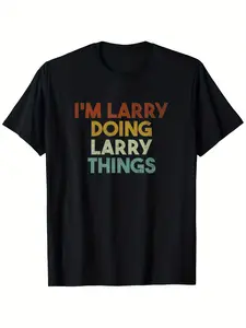 1pc, Men'S _I'M Working_ Colorful Print Men'S T-Sh