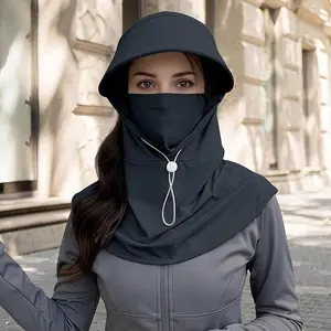 Sun Hat with Hood Breathable Sunscreen Balaclavas Full Head Face Cover Sun Protection Hat with Neck Guard for Outdoor