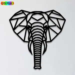 1pc Geometric Elephant Metal Wall Art, Modern Geometric Elephant Statue Mural, Ideal Gift for New Year, Christmas, Wildlife Decor Enthusiasts,  Wall Sculptures, Perfect for Living Room Wall & Garden Fence Elephant Enthusiasts