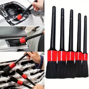 5pcs Detailing Brush Set Car Brushes Car Detailing Brush For Car Cleaning Detailing Brush Dashboard Air Outlet Wheel Brush Car Detailing Tools Car Detailing Accessories