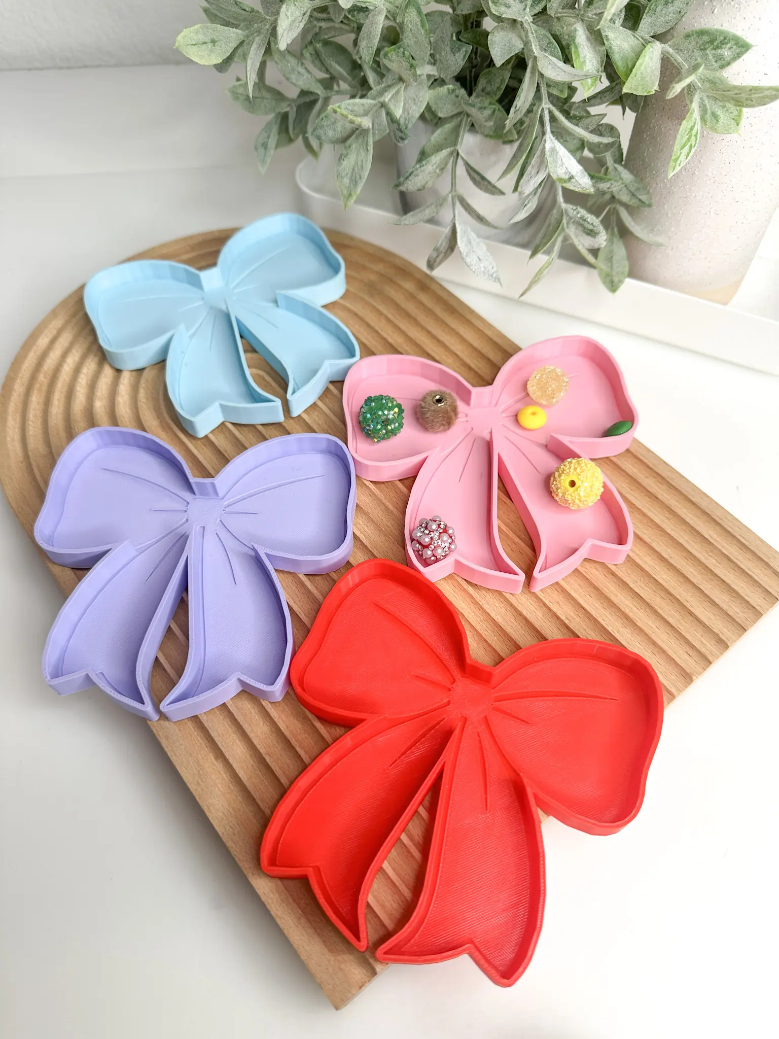 Bow Tray Trinket Desk Organizer For Crafts & Office Space Organize Small Parts Paper Clips Beads Rhinestones Charms & Jewelry Pieces