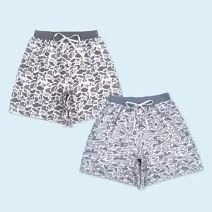 Adult Grey Camouflage Beach Wear Swim Trunks Summer Shorts