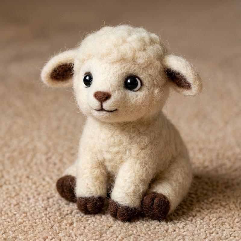 1Set Animal Needle Felting Kit, Felting kits for Beginners adult with Step-by-Step Video Tutorials, Fox/Donkey/Sheep/Highland Cow DIY Felting Kit, Cute Funny Home Decorative Ornaments, Birthday Valentine's Day and Christmas Gifts, Diy Handmade Craft