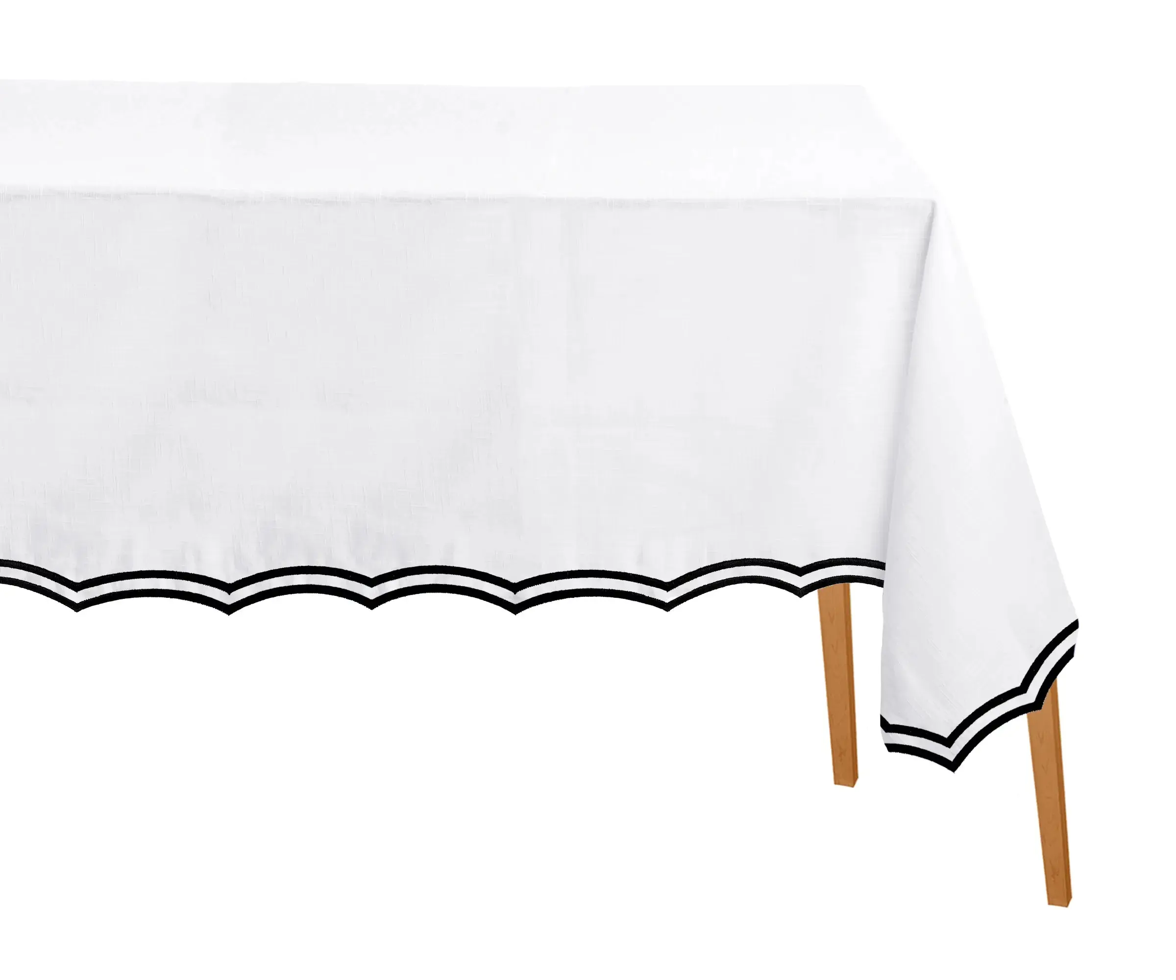 Black Embroidered Tablecloth