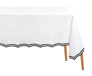 Black Embroidered Tablecloth
