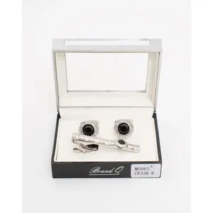 Brand Q CF336-B Cufflink With Matching Tie Bar