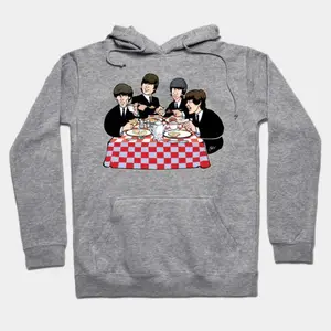 Beatles-Inspired Breakfast Graphic Hoodie - Fashion Statement For Music Lovers Cotton Fit