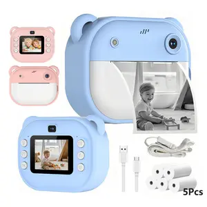 Kids Instant Print Camera - Zero Ink Digital Selfie Camera with 5 Rolls Print Paper & Stickers, 1080P HD Video Recorder Toy Camera, Ideal Christmas Birthday Gifts for Girls Boys tiktokshopspringglowup