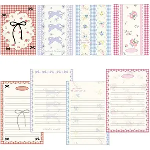 140 Stationery Paper Set (40 Writing Papers with 40 Envelopes and 60 Round Stickers), Writing Stationery Paper for Notes, Invitations, Greeting cards(9.2 x 6.5") (Checkered )