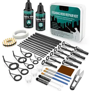 Fishing Rod Repair Kit - 3-in-1 Fishing Pole Complete Supplies Kit  Rod Tips, Fishing Rod & Guide Eyelets Replacement, with Epoxy Glue, Wrapping Thread, Other Fishing Accessories & Gear