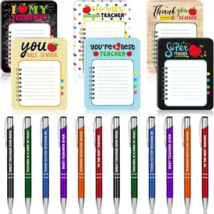 24 count End of Year Teacher Gifts 3 x 4 Inch Teacher Sticky Notes with Funny Pens  Notepads with Sayings Pen for Coworkers Employee Graduation Appreciation Gifts