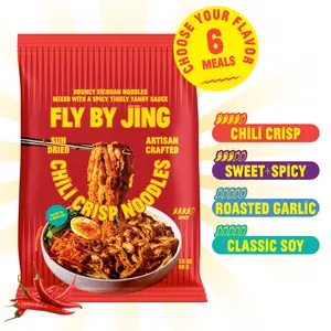Fly By Jing Instant Noodles 6-Pack with Sichuan Sauce – 12g Protein, Ready in 6 Minutes – Choose Your Flavor