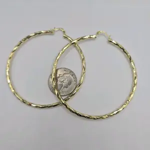 hoops xtra large  earrings gold-plated fashion style beautiful design gold color christmas gift accessories women