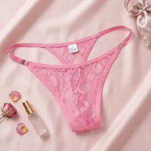 Men's Sexy Lace Thong Underwear - Low Rise T-back G-string with Adjustable Stretch Waistband Comfortable Breathable Lightweight Design Perfect for Daily Wear Fashion Style Intimate Apparel