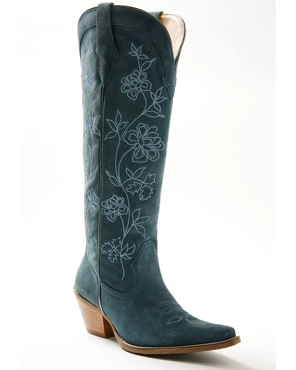 Women's Flora Suede Tall Western Boots - Snip Toe