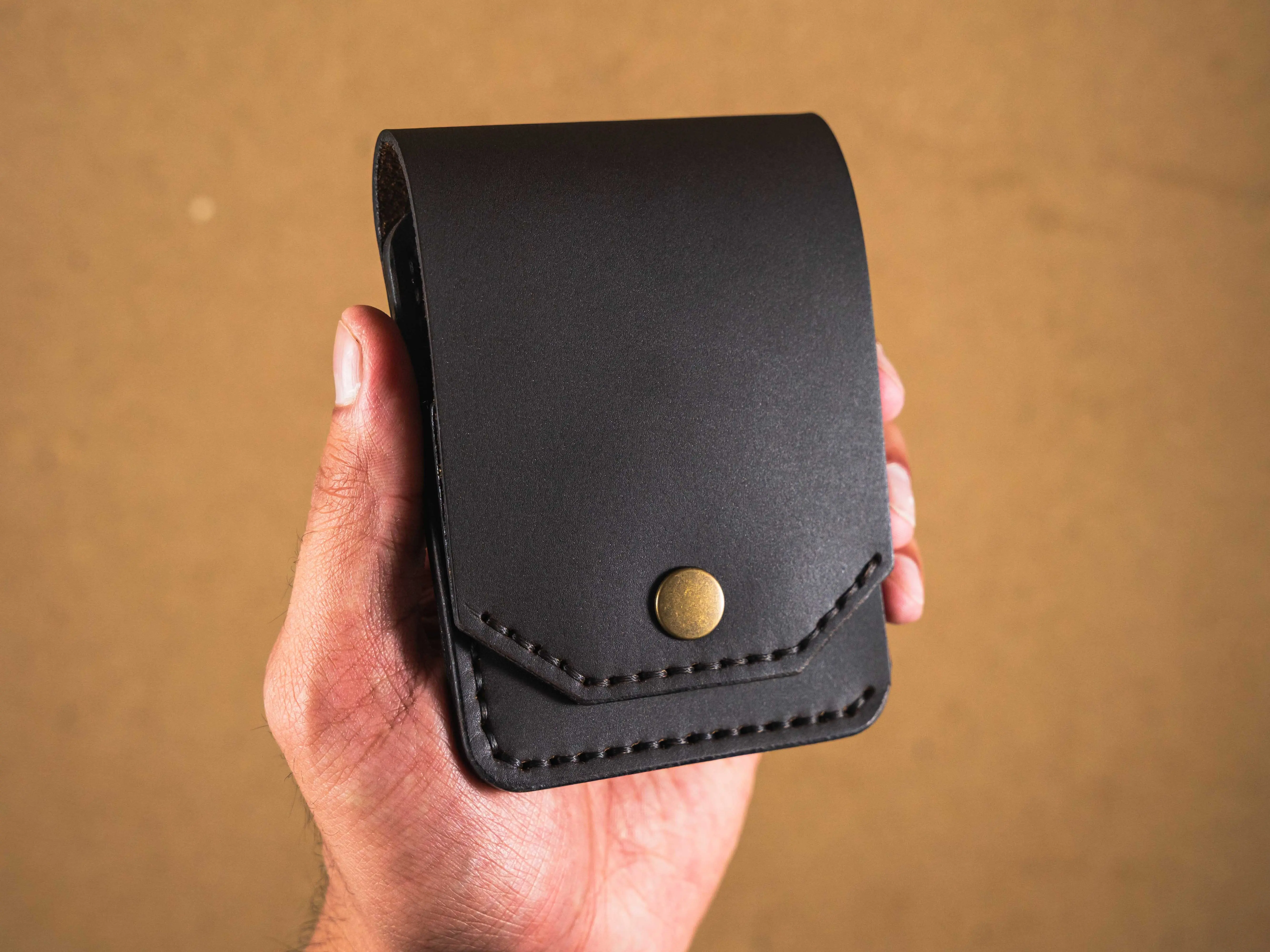 Hand Stitched Full Grain Leather Wallet - Genuine Leather Slim Minimalist Vertical Front Pocket Flap Card Holder, Groomsmen Gift, Birthday Gift, Fathers Day Gift, Dad, Graduation Gift