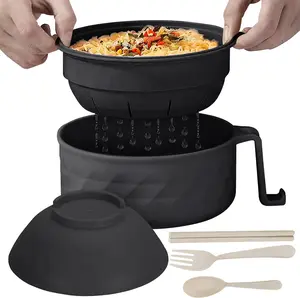 30oz Microwave Ramen Bowl cooker, Ramen Bowl Set, Ramen Bowl With Chopsticks and Spoon, ramen bowl set with strainer