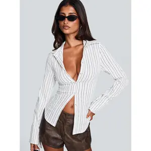 Madlin Long Sleeve Top Beige Stripe