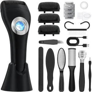 Callus Remover for Feet Foot Scrubber - 3 Speeds & with Holder, Portable Pedicure Tools Kit Foot File Callus Remover, Waterproof Professional Pedicure Tool Foot Care for Deadskin Hard Cracked Dry Skin