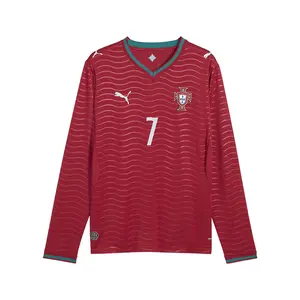 PUMA Mens Portugal Crew Neck Long Sleeve Home Player Jersey Replica Casual - Red