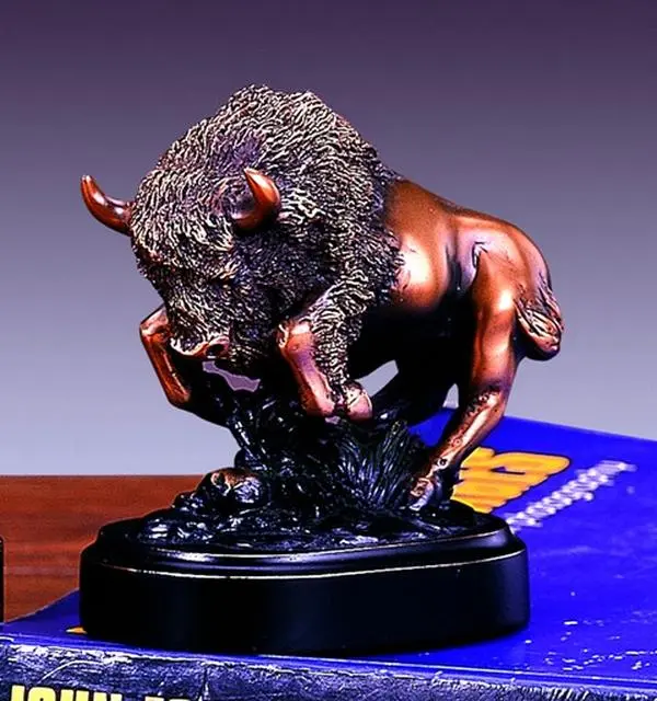 Marian Imports F Buffalo Bronze Plated Resin Sculpture