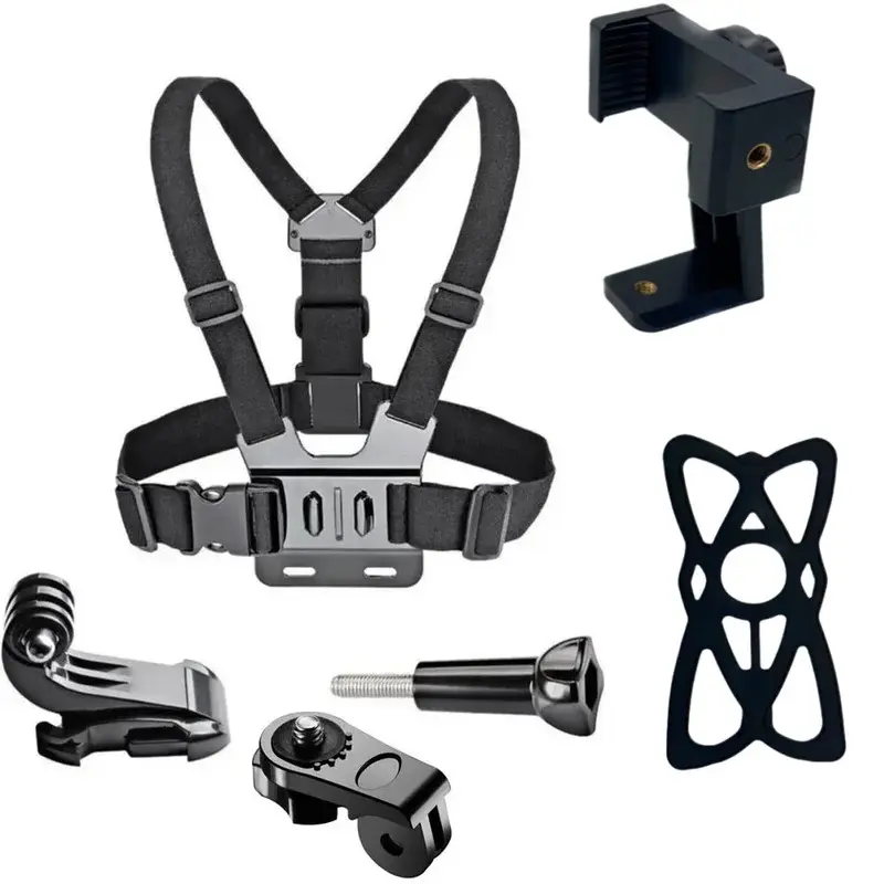 Chest Strap Rotate Cell Phone Mounts Stable Phone Holders for iphone Smart Phone Belt Body Harness Holder for Gopro Hero 12 11 10 9 8 Insta360 Dji Camera Phone Accessories