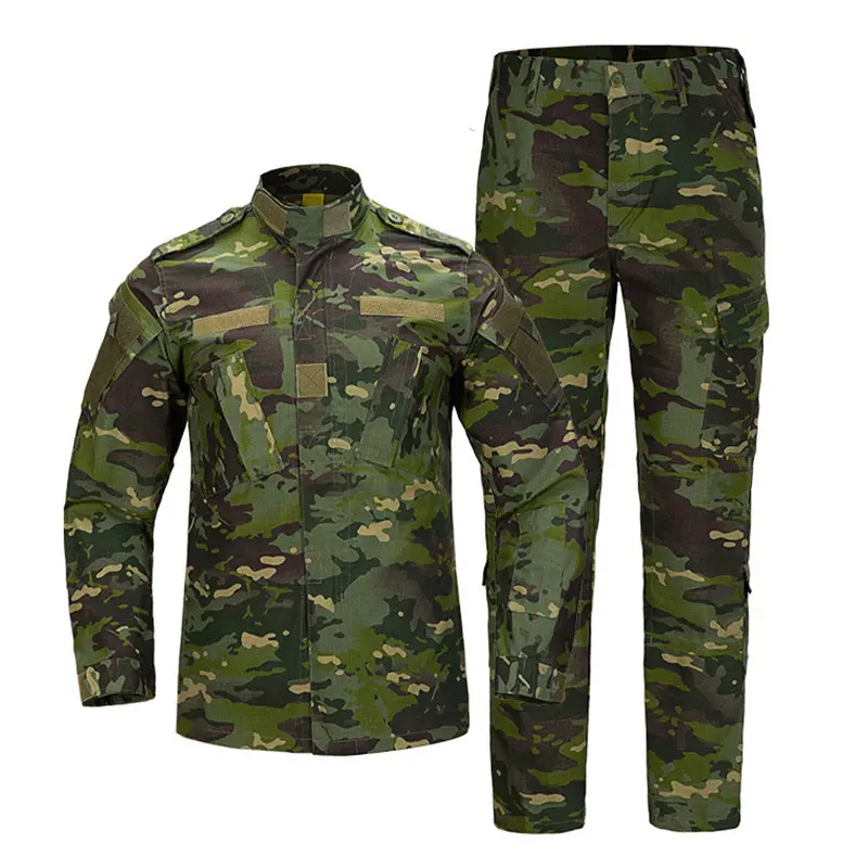 Men's Gen-II Tactical Combat Uniform, Tear-Resistant Ripstop Stretch Fabric Workwear in Camouflage with Cargo Pockets, Plate-Compatible for Outdoor Training & Airsoft, Retains Color, Repeated Washes, Breathable Cargo Pockets, Cp Outdoor Training Uniform,,