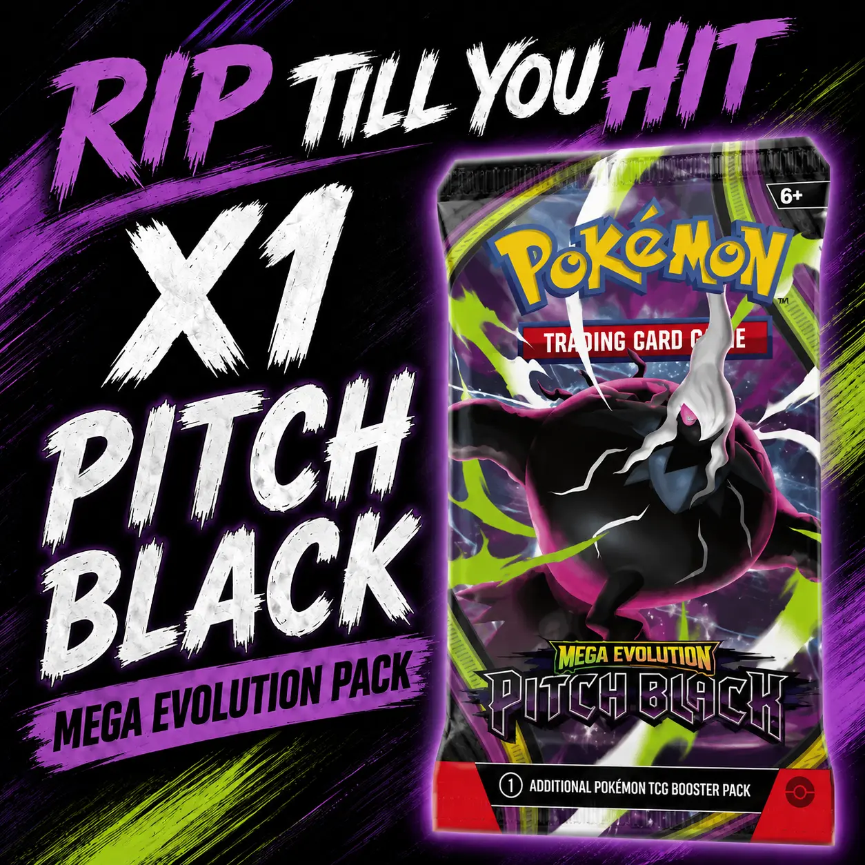 Pitch Black - Rip Till You Hit - One Full Art+ Tier (10 Pack Minimum) Pokemon TCG Trading Card Collectible Booster Packs