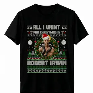 Christmas Robert Irwin For Graphic Shirt fashion Streetwear tee Zookeeper Cotton Y2K Top Fabric comfortable daily wear casual comfy Gift For Fan