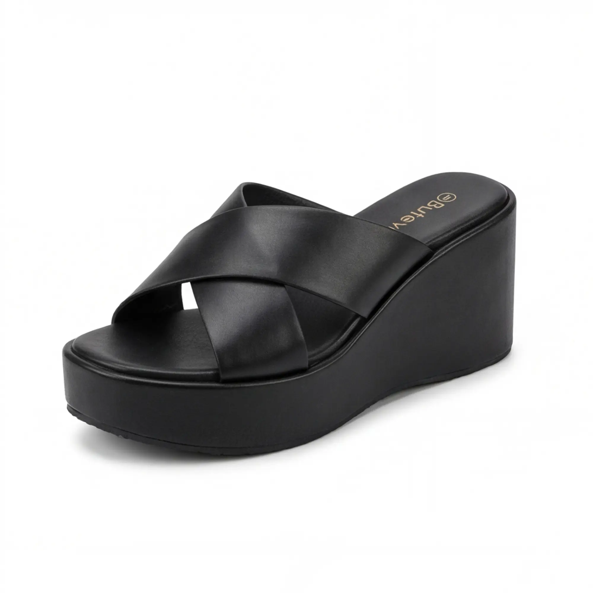 Butevar Women's Classic Criss-Cross Wedge Platform Sandals - Summer Beach Heels, Comfortable Open-Toe Slip-On Design, Footwear, Casual Walking Summer Shoes For Girl