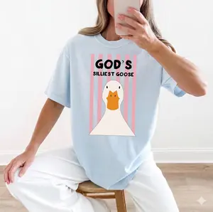 God's Silliest Goose" Funny Graphic Tee | Aesthetic Oversized Comfort Colors Shirt | Sarcastic Coquette Goose T-Shirt | Trendy Pinterest Style Streetwear | Cute Gift for Her Humorous Top