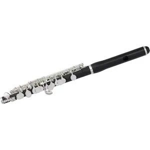 Pearl Piccolo Grenaditte Body with Silver Plated Mechanism and Pointed Cup Arms - Ebonite (PFP165ES)