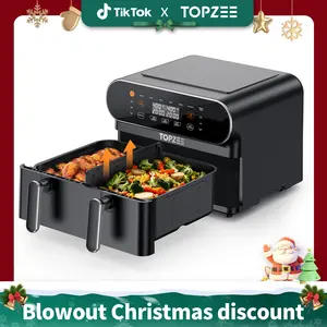 11-QT Large Air Fryer, 8-in-1 XL Airfryer with Flex Basket & Divider, Preheat, Air Fry, Roast, Bake, Reheat, Dehydrate, Dishwasher Safe, Black
