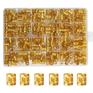 400 count  Hair Clips Hair   Dreadlocks Metal Cuffs for Hair Braids Hair Accessories, Adjustable Metal Cuffs Braiding Hair Rings for Box Braids (Golden)