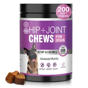 Glucosamine for Dogs 200pcs Joint Support Supplement Dogg Hip and Joint Chondroitin Chews Treats with MSM Dog Joint Pain Relief Mobility Supplements Chicken Flavor Fit All Large Small Medium Breed