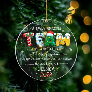 A Truly Amazing Team Christmas Ornament 2024, Custom Corporate Gift Ornament, Employee Ornaments, Coworker Christmas Gift, Thank You Gifts (Please note the name or image you want to customize or send it to me via message)