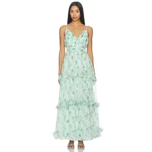 ASTR the Label Ayanna Dress in Green Floral