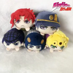 Anime JoJo's Bizarre Adventure Merchandise Bruno Bucciarati and Josuke Higashikata Plush Keychain Figurine with Red Hair and Green Outfit