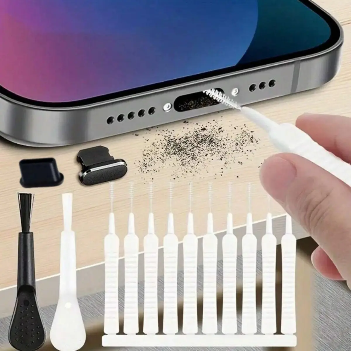 Phone Charging Port Cleaning Tool Kit, Cleaner Kit, Portable Phone Cleaning Tool, Phone Accessories for Smartphone, iPhone & Android Phone, Phone Maintenance and Cleaning Tools, Electronic Gadgets, Cleaning Kits