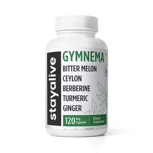 STAY ALIVE Gymnema Sylvestre Extract, 120 Capsules with Bitter Melon, Ceylon Cinnamon, Berberine and Turmeric, Non-GMO & Gluten Free Supplement