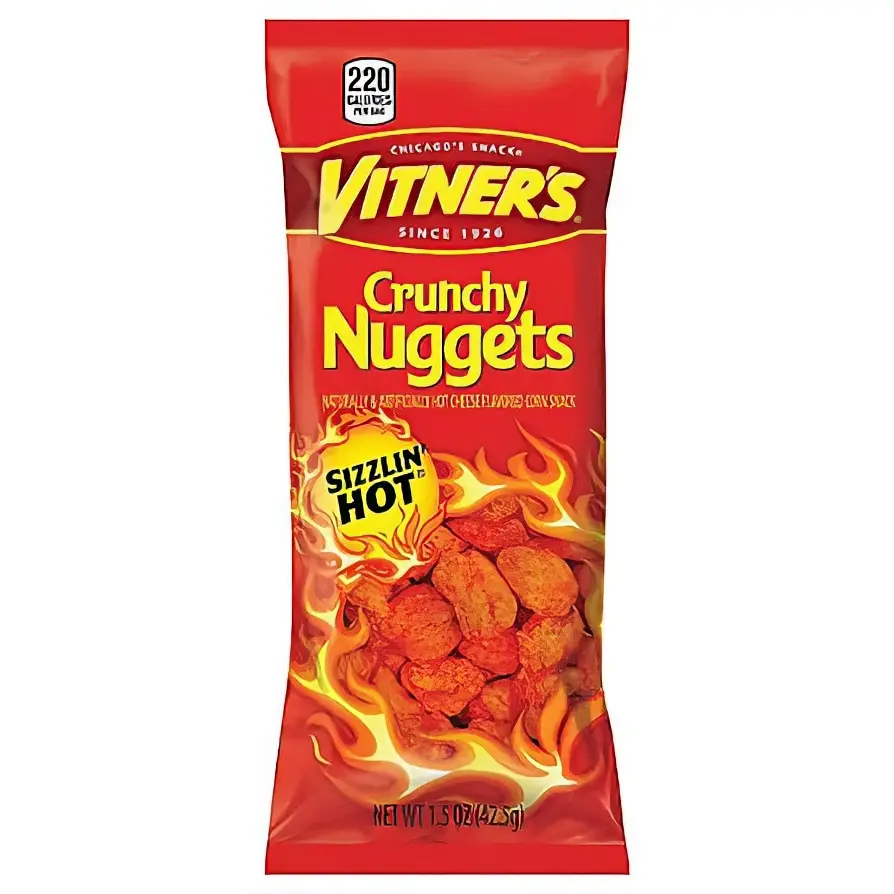 Vitner's Crunchy Nuggets Sizzlin' Hot 24ct - 1.5 oz (42.5g) Hot Cheese Flavored Corn Snack