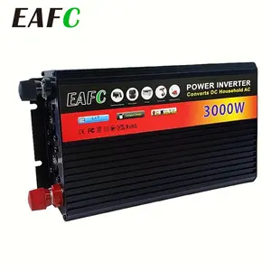 1Set US Plug Car Inverter Power Converter Adaptor 3000W/5000W/7000W Peak Power 1500W Continuous Power Portable DC 12V To AC 110V - Durable & Large Capacity - For Truck, Outdoor & Home Use - Perfect Gift for Camping & Road Trips(Without battery)